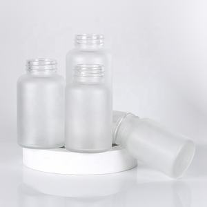 Cápsula de suplemento de píldora esmerilada transparente de boca ancha de 200ml, botella de vidrio, contenedor de tableta, botella de suplemento - Product Image 6