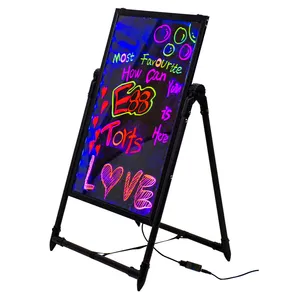 Papan gambar lampu led menyala led, papan tulis pena spidol papan lampu led neon