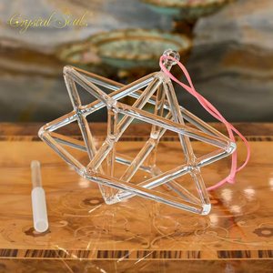 هرم كريستالي للعلاج الصوتي، أداة ميركابا الكريستالية المقدسة الشفافة - Product Image 3