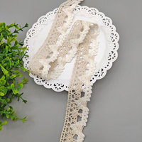 Garniture en dentelle au crochet en fil de coton fantaisie pour vêtements, accessoires de garniture en dentelle au crochet pour rideaux textiles