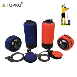 TOPKO دائم المحمولة PVC حقيبة استحمام للتخييم في الهواء الطلق السفر التخييم اكسسوارات التخييم شنقا حقيبة استحمام المياه