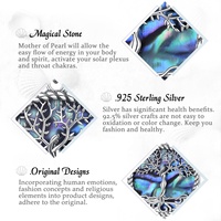 Qianconversion — collier en argent sterling 925, pendentif mère de perle, coquille d'abalone, coquille d'arbre de vie