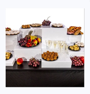 Espositore <span class=keywords><strong>per</strong></span> Buffet in Acrilico Personalizzato, Alzate Bianche in Acrilico <span class=keywords><strong>per</strong></span> Catering e Presentazione Cibo - Product Image 1