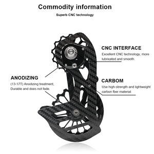 RIDERACE Roue de guidage 13-17T grande taille en fibre de carbone pour vélo de route pliant, poulie de dérailleur arrière en céramique pour <span class=keywords><strong>Shimano</strong></span> <span class=keywords><strong>R7000</strong></span> - Product Image 3