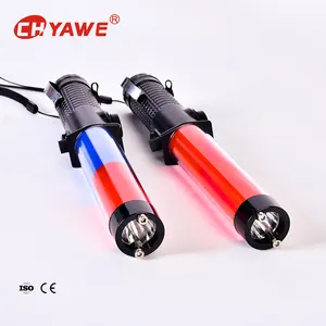 PVC Plastic LED Flashing 30cm Speaker Whistle Red LED Traffic Baton Alarm Traffic Wands With Sounds