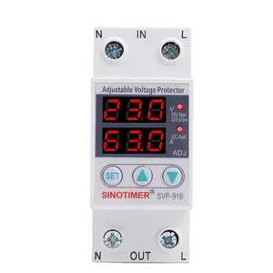 Premium SVP916-63A Household Protection 230V Din Rail Adjustable Voltage Protection Relay with over current protection CE Certif