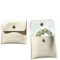 Pochette de luxe carrée en cuir PU imperméable personnalisée avec bouton-pression, recyclable, pour bijoux, colliers et bagues, avec logo personnalisé