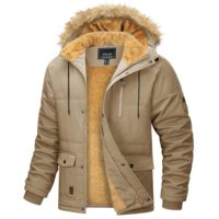 Veste Parkas d'hiver rembourrée pour hommes Veste coupe-vent chaude Manteau en duvet Chapeau amovible Vestes de ski de neige Vêtements d'extérieur coupe-vent