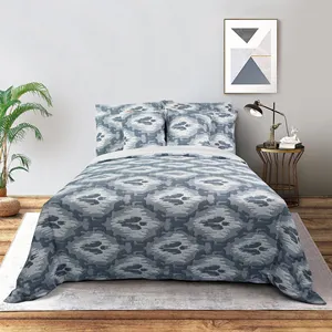 Jacquard 100% Baumwolle Bird Eyes Muster Bett bezug Kissen bezug Set für alle Jahreszeiten Luxus King Size Bett bezug Bettwäsche-Sets