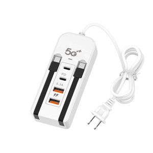 Nouvel adaptateur <span class=keywords><strong>de</strong></span> <span class=keywords><strong>chargeur</strong></span> secteur Type-<span class=keywords><strong>C</strong></span> double <span class=keywords><strong>USB</strong></span> 4 ports, tête <span class=keywords><strong>de</strong></span> charge 5.1A pour téléphones <span class=keywords><strong>Apple</strong></span> et Android, prise européenne - Product Image 1