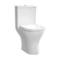 Europe Toilette à double chasse Salles de bain Hauteur confort Fermeture en douceur sans rebord Wc Toilette Ensemble deux pièces Wc Toilette