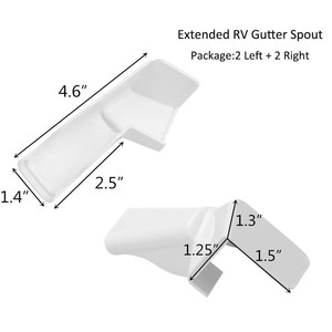 Goulotte de drainage rectangulaire en plastique pour camping-cars, fixation latérale, étanche, pour évacuation des eaux de pluie - Product Image 2