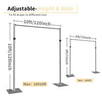 Support de toile de fond télescopique pour rideaux d'exposition et de mariage, kit de tubes en aluminium portables