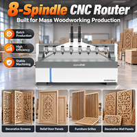 Routeur CNC Alpha 8 têtes 1325 pour la sculpture sur bois, portes d'armoires, machine de production de meubles