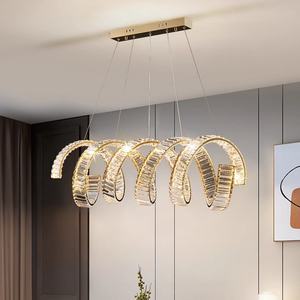<span class=keywords><strong>Lustre</strong></span> LED en cristal à double hélice de luxe moderne pour la maison, pour la décoration du salon et de la salle à manger - Product Image 1