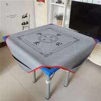 Tapis de Mahjong de Luxe Épais et Imperméable avec Poches, Antidérapant, Carré, pour Divertissement à Domicile et Utilisation au Poker