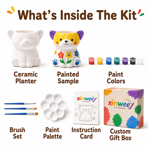 Kit de démarrage de jardinage pour enfants : Pot de fleurs en céramique DIY en forme d'animal, ensemble de peinture pour <span class=keywords><strong>plantes</strong></span> succulentes, activité créative de culture de <span class=keywords><strong>plantes</strong></span> conviviale pour débutants - Product Image 3