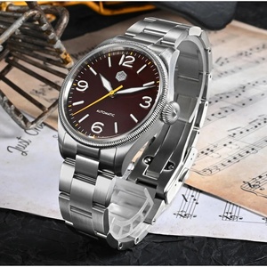 Reloj de Piloto Retro para Hombre San Martin SN0033-G2, Nuevo, 38.5mm, Diseño Original, Bisel con Moneda Tallada, Movimiento Automático Mecánico YN55 NH35, Cristal de Zafiro - Product Image 3