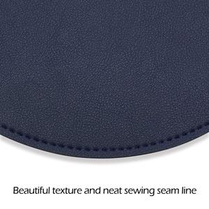 Cao cấp dễ thương Vòng chuột Pad Mat không thấm nước PU da 8.66-inch Mousepad với chống trượt cơ sở khâu cạnh màu xanh - Product Image 5