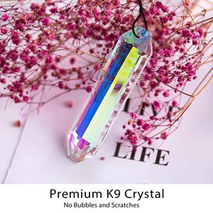 Suncatchers kristal pembuat pelangi cerah warna-warni liontin kristal Menara tongkat Aura malaikat pelangi alami persegi panjang - Product Image 2