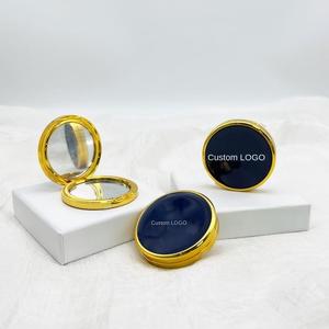 Factory Custom Gift Small Portable Lightweight Modern Double-sided Enamel Cosmetic Mirror Fashion Gold Promotion Mirrors
