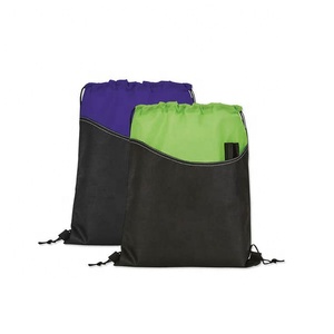 Sac à dos unisexe en polyester avec logo personnalisé, doublure en maille rouge et marine, sac de sport portable, capacité inférieure à 23 litres, poignée en corde - Product Image 3