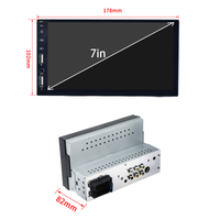 Radio Estéreo de 1 DIN para Coche con Pantalla Táctil Completa de 7 Pulgadas, 2 Puertos USB Frontales, Resolución 1024x600, Sistema Wince, Bluetooth, Reproductor MP5 de Audio y Video con FM