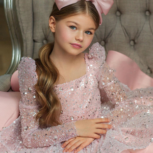 Vestido Blanco para Niñas, Vestidos de Fiesta Brillantes, Vestidos de Novia para Niñas, Vestidos de Damas de Honor - Product Image 6