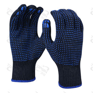 Gants de travail de sécurité de travail tricotés en coton à pois en PVC Gant industriel à prix d'usine - Product Image 1