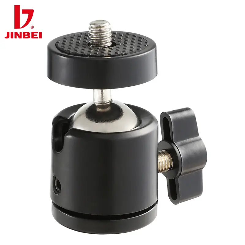 JINBEI AQ-20 profesyonel 360 ayarlanabilir döner 1/4 "bilyeli cıvata kafa montaj adaptörü DSLR kamera için Gopro