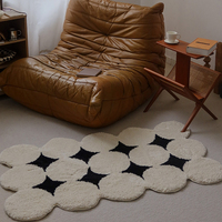 Tapis de bain en microfibres absorbant personnalisé lavable en machine doux damier flocage pour chambre d'enfant