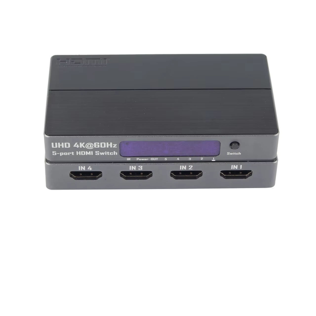 5 Port H DMI 2.0b Switch 5 in 1 Out 4K 60Hz HDR 3D HDCP2.2 IR Remote Automatic Switch Selector for HDTV Monitor