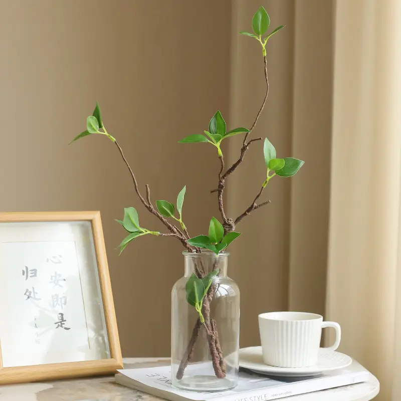 AL-6003 ZUOYI 44CM Latex Artificial New Foamed Dried Branches Tender Buds Plant Leaf For Home Table