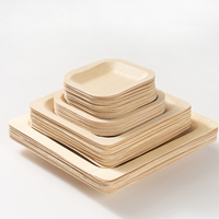 Plateau alimentaire rond en bambou, assiettes en feuilles de palmier, vaisselle écologique, biodégradable, jetable et compostable pour les fêtes