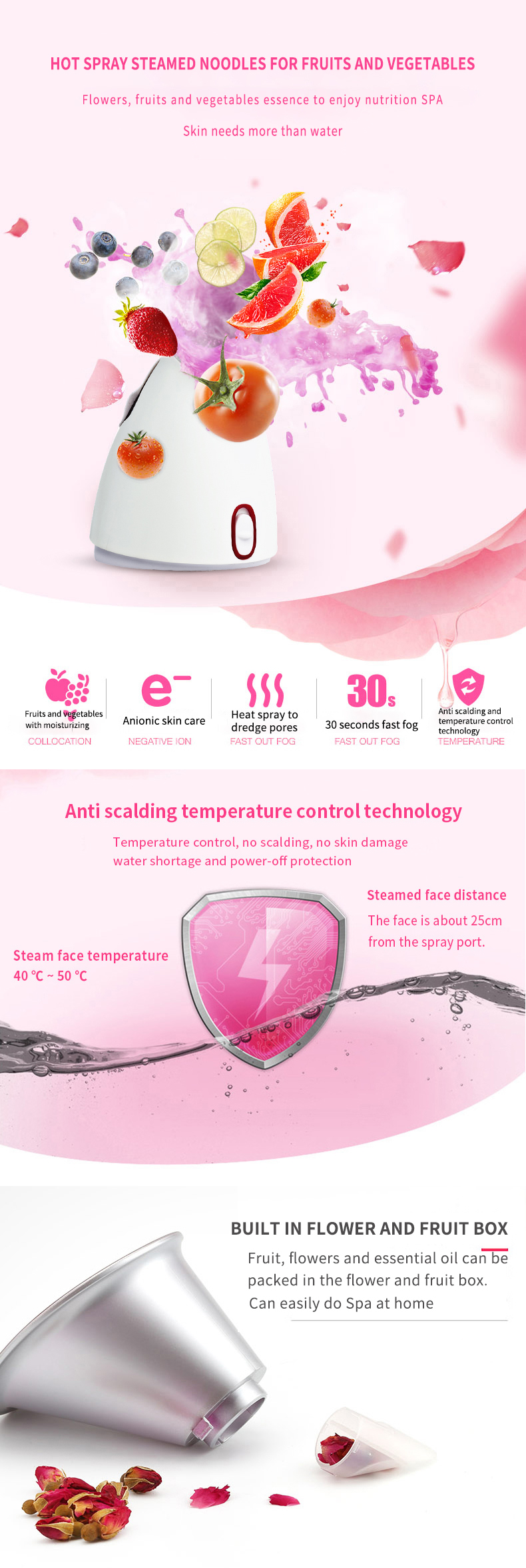 Elegant Commercial Heavy Duty Wholesale Professionals Portable Buy Online Logo Nano Spray Facial Face Steamer