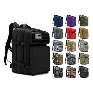 Vente en gros Logo personnalisé 45L Sac à dos de chasse américain extérieur étanche Trekking Randonnée Camping Jungle Noir