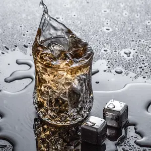 BPA Libero In Metallo Riutilizzabile In Acciaio Inox Rotondo di Pietra del Whisky Artificiale del Cubo di Ghiaccio