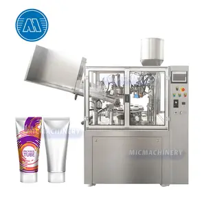 Automatic rotary squeeze cosmetic cream plastic soft tube filing and sealing machine price sale