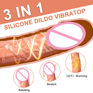 Penjualan Panas Dildo Realistis Bergetar dengan Kontrol Jarak Jauh, Pemanas, Teleskopik, dan Ayunan, <span class=keywords><strong>Vibrator</strong></span> Mainan Seks untuk Wanita - Product Image 2