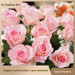 Rama Individual de Rosa Hidratante con Tacto de Seda de Alta Calidad, Decoración para Mesa de Comedor Diana, Accesorio para Fotografía de Bodas - Product Image 3