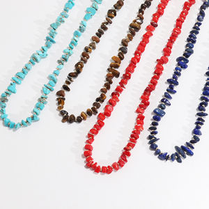 قلادة خانقة يدوية الصنع كلاسيكية مطلية بالذهب بوهيمية غير منتظمة من الأحجار الطبيعية للنساء هدية خطوبة - Product Image 4