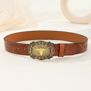 <span class=keywords><strong>Ceinture</strong></span> de cow-boy occidentale pour homme GUGETI en <span class=keywords><strong>cuir</strong></span> PU noir/brun, boucle en alliage vintage, largeur de <span class=keywords><strong>ceinture</strong></span> de 3,8 cm - Product Image 4