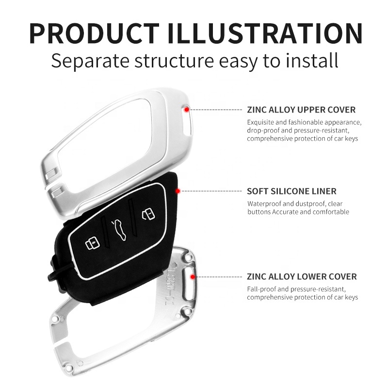 Custom Zinc Alloy Leather Car Key Cover for VW Golf 5 MG ZS | Luxury Key Fob Protector