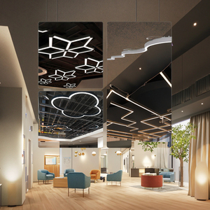 Brandon thương mại hiện đại 3cct 1.2M LED trần ánh sáng treo lõm mặt dây chuyền tuyến tính chiếu sáng cho văn phòng tập thể dục cửa hàng cắt tóc khách sạn - Product Image 2