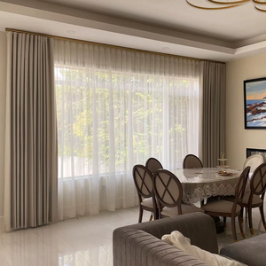 <span class=keywords><strong>Cortinas</strong></span> opacas personalizadas para dormitorio <span class=keywords><strong>y</strong></span> sala de estar, tela de seda beige sólida con <span class=keywords><strong>cortinas</strong></span> de ventana de cuerda manual en apagones - Product Image 3