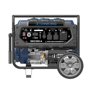 Dinking Generators 3.3kw Open Frame Portable Gasoline Generator 220v Power Supply for Work Electric Tools, DK3300-A