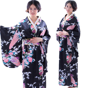 Yukata con <span class=keywords><strong>Obi</strong></span>-Kimono Sexy para mujer, vestido de noche japonés, disfraz de Cosplay Floral de talla única - Product Image 4