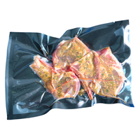 Sac sous vide gaufré laminé de qualité alimentaire en PA/PE, plastique et nylon pour la compression et le stockage de saucisses et de viande, noir, thermoscellable