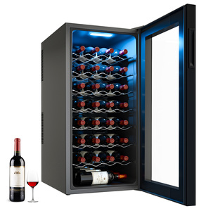 Refrigerador de Vino Eléctrico con Capacidad para 28 Botellas, Doble Zona, Control Táctil Digital, Luz LED, para Cocina, Oficina, Hogar, Bar - Product Image 1