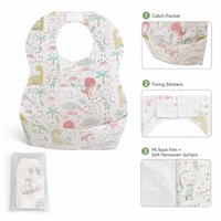 Bavoirs jetables imperméables en polyester/coton pour bébé avec poche de récupération, emballés individuellement, utilisables quatre saisons, bavoirs d'alimentation portables, vente directe usine